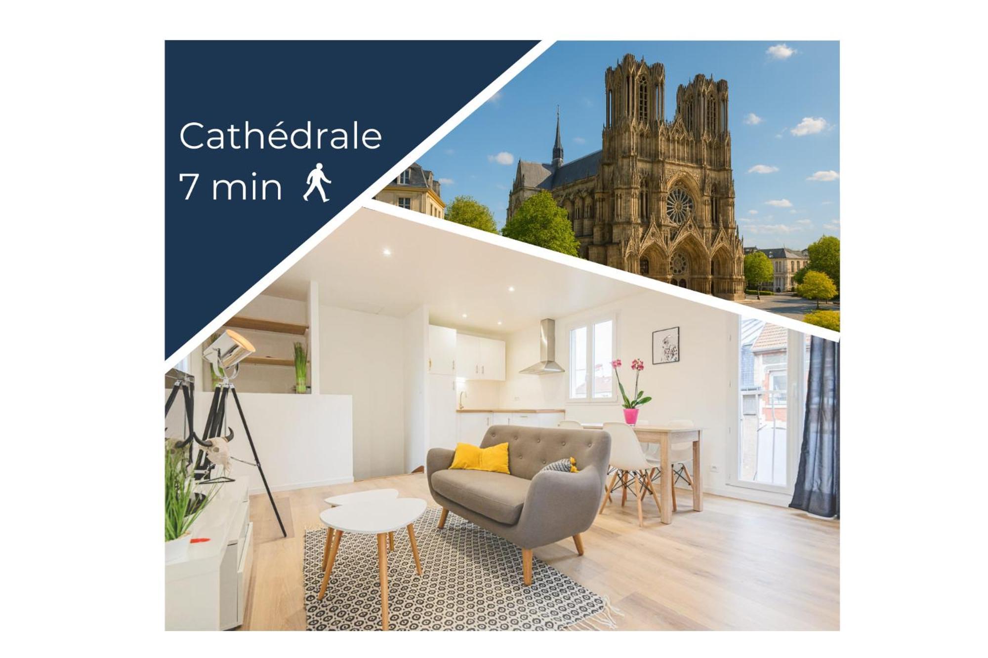 Appartement Lumineux Proche Cathedrale Reims Exterior foto